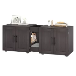 Whizmax Litter Box Enclosure For 2 Cats, Cat Litter Box Enclosure Furniture With Double Room, Wooden Litter Box Furniture With Cat Door -BlueBuffalo Sales Store GUEST 3108104e afd2 4629 91d3 32ef242bf5f9