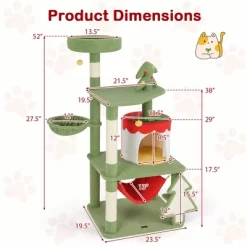 Tangkula 52" Tall Christmas Cat Tree W/ Sisal Scratching Posts Gift Box Shaped Condo -BlueBuffalo Sales Store GUEST 314c33a7 bb42 4714 aeb3 8ae81200bb20