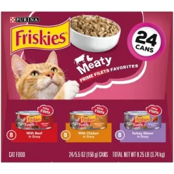 Purina Friskies Meaty Prime Filets Favorites With Chicken, Beef And Turkey Flavor Wet Cat Food - 5.5oz/24ct Variety Pack -BlueBuffalo Sales Store GUEST 317dcea1 9f11 4593 b8d0 1832d19e6dde