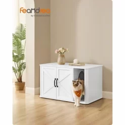 Feandrea Litter Box Enclosure, Cat Litter Box Furniture Hidden, With Front Entry, Double Doors, Handles, Cat House, Side End Table -BlueBuffalo Sales Store GUEST 317e128f 07f7 41c4 af88 8d45e160783a