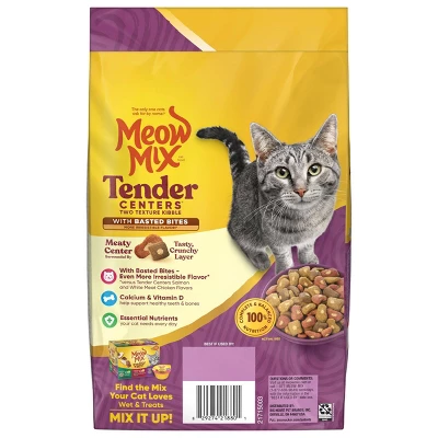 Meow Mix Tender Centers With Basted Bites With Flavors Of Chicken & Tuna Adult Complete & Balanced Dry Cat Food - 3lbs 1 Meow Mix Tender Centers With Basted Bites With Flavors Of Chicken & Tuna Adult Complete & Balanced Dry Cat Food - 3lbs