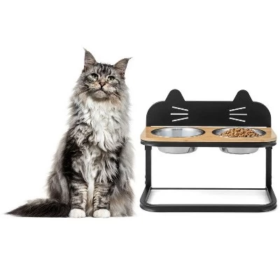 Chery Life 2 Pet Bowls With Stainless SteelElevated Stand, For Cats And Small And Medium Dogs 1 Chery Life 2 Pet Bowls With Stainless SteelElevated Stand, For Cats And Small And Medium Dogs