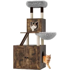 Litter Box Enclosure With Cat Tree Tower And Condo, Hidden Cat Washroom Furniture With Sisal Scratching Post & Soft Plush Perch -BlueBuffalo Sales Store GUEST 3266d769 8d69 430a bef7 a73f9b5657ff