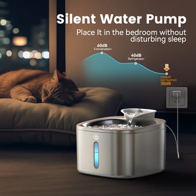 Oneisall PW03 Stainless Steel Cat Water Fountain – 3.5L/118oz, Quiet, Auto, W/11 Filters 5 Oneisall PW03 Stainless Steel Cat Water Fountain – 3.5L/118oz, Quiet, Auto, W/11 Filters - Image 5