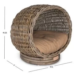 Socket Dome Bohemian Handwoven Rattan Cat Bed With Machine-Washable Cushion -BlueBuffalo Sales Store GUEST 333050ad 8780 4603 b818 486c6a545392