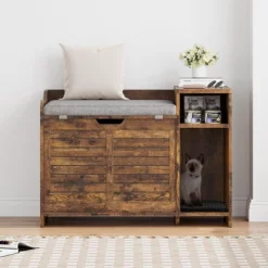 Coucheta Top-Opening Hidden Cat Litter Box Enclosure, Disguised Litter Box Furniture Cabinet With Cushion & Storage Shelf, Wooden Pet House Side Table -BlueBuffalo Sales Store GUEST 33e56d3b 5ce8 46b2 9fb4 a259fdf2439c