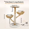 Artloge 2/3Tiers Wooden Cat Climbing Tree Indoor Cat Tree Activity Tower Cozy Kitten Play House With Plush Cushion & Sisal Scratch Post & Dangling Toy