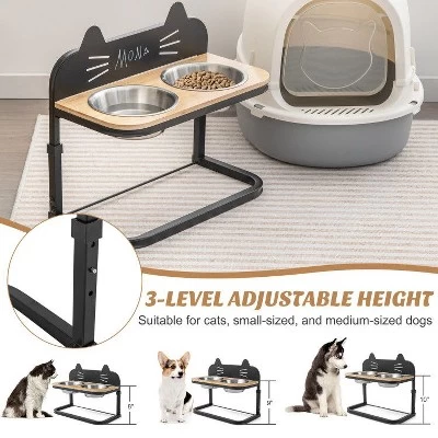 Chery Life 2 Pet Bowls With Stainless SteelElevated Stand, For Cats And Small And Medium Dogs 4 Chery Life 2 Pet Bowls With Stainless SteelElevated Stand, For Cats And Small And Medium Dogs - Image 4