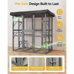 GOTGELIF 71" Wood Catio Weatherproof Cat Enclosure House With 6 Platforms -BlueBuffalo Sales Store GUEST 34f29715 5519 44b6 bc67 425393dfab32