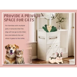 ATJafurn Cat Litter Box Enclosure Top Entry, No Need To Squat 40.2'' Furniture Style Hidden Litter Box Cat Cabinet With Glass Door -BlueBuffalo Sales Store GUEST 353a1836 8a5a 45b4 bddf 26b8d527467c