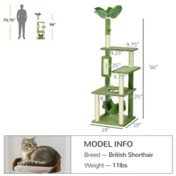 Multipet 56" Cat Tree For Indoor Cats With Hammock, Cat Tower, Scratching Post, Platforms, Play Ball And Anti-tipping Device 10 Multipet 56" Cat Tree For Indoor Cats With Hammock, Cat Tower, Scratching Post, Platforms, Play Ball And Anti-tipping Device -BlueBuffalo Sales Store GUEST 355fa694 0a24 4598 a504 5af681c30973 4