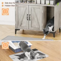 Cat Litter Box Enclosure With Shelves, Hidden Litter Box Cabinet With Open Compartment And Top Shelf -BlueBuffalo Sales Store GUEST 35a3bb4f 2bdc 4810 85b8 347f737ae01c 1