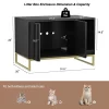 Modern Cat Litter Box Enclosure Furniture With Scratch Pad, Cat Washroom House