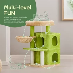 33" Cat Tree Cat Tower For Indoor Cats, Cat Activity Center Play House With Large Padded Perch, Hammock Scratching Posts & Dangling Ball Green -BlueBuffalo Sales Store GUEST 3623553c d32a 4685 9a81 6aa9048c1e01