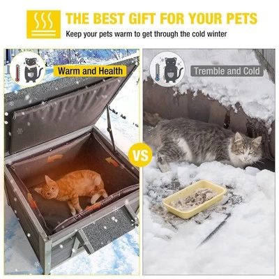 Aivituvin Insulated Wooden Cat House With Soft Liner | Waterproof Roof-AIR12-IN 5 Aivituvin Insulated Wooden Cat House With Soft Liner | Waterproof Roof-AIR12-IN - Image 5