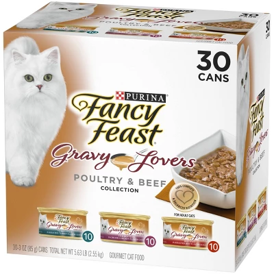 Purina Fancy Feast Gravy Lovers Chicken, Turkey & Beef Collection Gourmet Wet Cat Food - 3oz/30ct Variety Pack 4 Purina Fancy Feast Gravy Lovers Chicken, Turkey & Beef Collection Gourmet Wet Cat Food - 3oz/30ct Variety Pack - Image 4