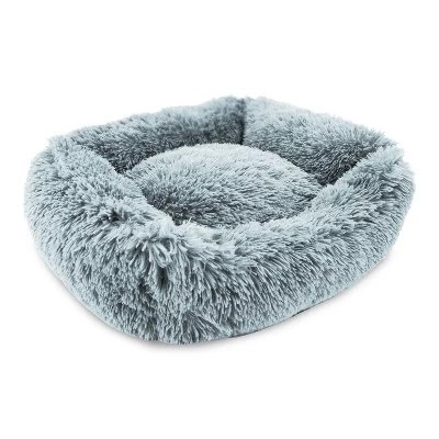 Precious Tails Super Lux Shaggy Fur Cuddler Cat And Dog Bed - L - Blue 1 Precious Tails Super Lux Shaggy Fur Cuddler Cat And Dog Bed - L - Blue