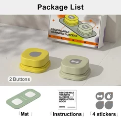 Mewoofun Pet Toy Dog Buttons For Communication, With Anti Slip Mat And Training Manual For Cats And Dogs, 2 Packs, Multi-color, 3.3"*3.3"*1.5" -BlueBuffalo Sales Store GUEST 38067af3 1f92 413f b53a 993888ec7e81