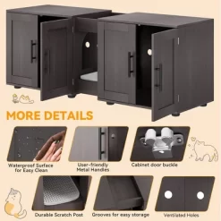 Whizmax Litter Box Enclosure For 2 Cats, Cat Litter Box Enclosure Furniture With Double Room, Wooden Litter Box Furniture With Cat Door -BlueBuffalo Sales Store GUEST 3831ce2e ee48 49dd 8991 1f1dc427fcc2