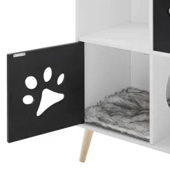 Sam's Pets Convertible 37" Cat Tree End-Table Shelf In Black And White -BlueBuffalo Sales Store GUEST 383bc83e 1bec 47cf 8ebb 3bdd84fdc703