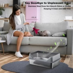 Large Cat Litter Box With Lid, Cat Litter Box Include Double Layer Litter Mat And Scoop Stainless Steel -BlueBuffalo Sales Store GUEST 38583276 f60e 4365 8179 4dd015dcfb24
