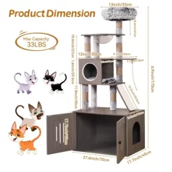 Hidden Litter Box Cat Tree Enclosure With Sisal Scratching Posts -BlueBuffalo Sales Store GUEST 3870af08 5f04 468a 89df 497d97c5ba9b