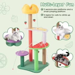 Tangkula 45" Tall Cat Tree W/ Plush Padded Top Perch Fruit-Shaped Platforms Dangling Balls -BlueBuffalo Sales Store GUEST 38e83a57 7e7a 4a35 bf87 50118eb7e0d8