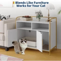 Multi-Function Cat Washroom Furniture With Barn Door, Dog Proof Feline Litter Box Enclosure With Hidden Litter Box Cover, Wooden Kitty House -BlueBuffalo Sales Store GUEST 39968bdb f7ef 4417 8bb9 3190d2408984