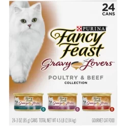 Purina Fancy Feast Gravy Lovers Poultry With Chicken And Turkey & Beef Collection Gourmet Wet Cat Food - 3oz/24ct Variety Pack -BlueBuffalo Sales Store GUEST 39b09cda ef27 48e1 9ad4 243bfe8c9470
