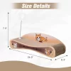 2-in-1 Reversible Cardboard Cat Scratcher Bed And Lounger, Durable Curved Scratching Pad For Indoor Cats