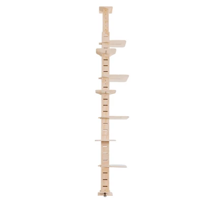 9' Adjustable Height Floor-to-Ceiling Cat Tree, Multi-Level Cat Vertical Cat Condo, Cat With Perching Shelves For Indoor Cats 4 9' Adjustable Height Floor-to-Ceiling Cat Tree, Multi-Level Cat Vertical Cat Condo, Cat With Perching Shelves For Indoor Cats - Image 4