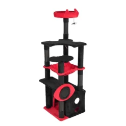 Angel Sar 53" Gothic Cat Tree With Condo, Hammock & Perch, Large Cat Tower With Scratching Posts And Spider Toy For Indoor Cats, Red & Black -BlueBuffalo Sales Store GUEST 3b2625c7 4671 417c 969e 8f497688a430