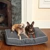 Winn + Willow Sadie Piping Dog And Cat Bed - Charcoal And Gray
