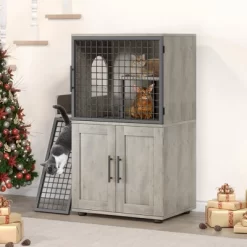 Cat Litter Box Enclosure Furniture, Hidden Double Litter Box Cabinet With Ladder, Entertaining Platform & Washroom Indoor -BlueBuffalo Sales Store GUEST 3cd7292e 119c 4c1d ab30 e0852e69b577 3