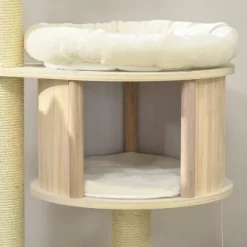 Chery Life 3-Level Cat Tree With Sisal Scratching Posts, Fun Cat Badminton Toy For Playing, Soft Cushions, & Play Areas