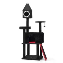 Sevobal Pet Tower, Gothic Cat Tree Tower With Scratching Posts And Caves, Multi-Level Activity Center For Indoor Cats, Black, 27.4"*19.1"*64.2" -BlueBuffalo Sales Store GUEST 3dc70338 2bb4 4c91 9342 39338cda5e00