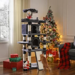 FEANDREA 67-Inch Multi-Level Cat Tree For Large Cats, With Cozy Perches, Stable, Smoky Gray -BlueBuffalo Sales Store GUEST 3ddcc086 0c00 4416 98cb 99dd09e76ea5
