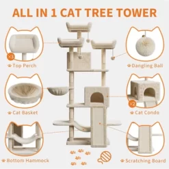 68.5-Inch Multi-Level Cat Tree For Indoor Cats Large Adult Heavy Duty Cat Tower For Large Cats -BlueBuffalo Sales Store GUEST 3de57103 ad71 42ac ab68 0a6e817cf832