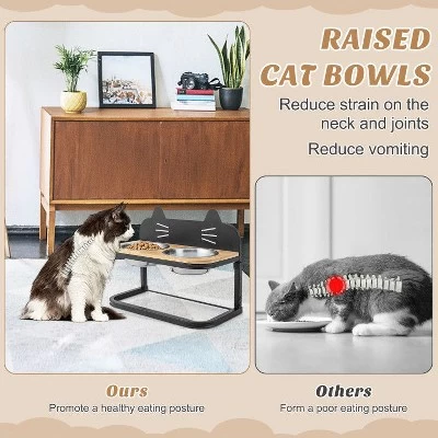 Chery Life 2 Pet Bowls With Stainless SteelElevated Stand, For Cats And Small And Medium Dogs 6 Chery Life 2 Pet Bowls With Stainless SteelElevated Stand, For Cats And Small And Medium Dogs - Image 6