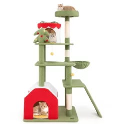 Tangkula 61" Tall Christmas Cat Tree W/ Sisal Scratching Posts Plush Perch & 2 Condos -BlueBuffalo Sales Store GUEST 3ee6e8bd 597d 40ee a8b5 1ddbe0ca4300