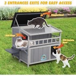 Sandinrayli Outdoor Insulated Cat House (Gray) -BlueBuffalo Sales Store GUEST 3f4c1c01 2380 4044 aad8 74efe0004b3d