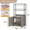 Cat Litter Box Enclosure, 2-in-1 Cat Litter Box Furniture Hidden With 2 Tier Storage Shelves And Doors, Wooden Cat Washroom Furniture