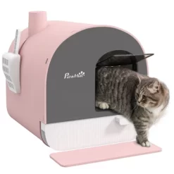 PawHut Cat Litter Box With Lid, Covered Litter Box For Indoor Cats With Tray, Scoop, Filter, 17" X 17" X 18.5" -BlueBuffalo Sales Store GUEST 3fc82185 1877 4fc8 a012 2119c28abbc2