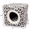Pet Adobe Enclosed Cavern Cat Pet Bed - Cat Cave House With Removable Cushion Pad - Gray/Black