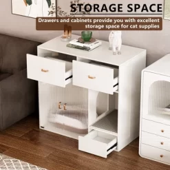 ATJafurn Cat Litter Box Enclosure, 37.4'' Furniture Style Hidden Litter Box Cat Cabinet With Storage For Large Cats White -BlueBuffalo Sales Store GUEST 3fd56c3f 55af 4292 bebe c5a1a5ad4e62