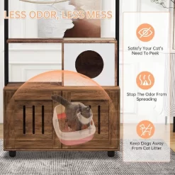 Large Hidden Litter Box Furniture With Shelves Dog Proof Litter Box Wood Cat Tower With Litter Box Enclosure Cat Litter Cabinet With Hammock -BlueBuffalo Sales Store GUEST 3fd97091 5637 48df 98a5 a8eabe69eb6c