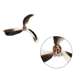 Unique Bargains Cat Feather Plaything Cat Wand Replacement Feathers White Brown 3 Pcs