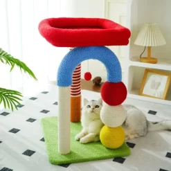Fairyland™ - Colorful U-Shaped Cat Climbing Tower – Multi-Level Sisal Scratching Post With Teasing Ball & Massage Column For Large And Small Cats