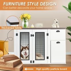 Large Dog Crate Furniture, 44'' Dog Kennel Indoor With Storage Drawers, Sturdy Wooden Dog Crate With 2 Doors And Adjustable Shelf For Small -BlueBuffalo Sales Store GUEST 40cdfa25 98c2 4154 ad18 c37aebe359f2