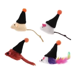 Unique Bargains Halloween Christmas Mouse Shape Cat Teaser Toys With Feather Multicolor 4 Pcs -BlueBuffalo Sales Store GUEST 40ec2504 3587 4c41 bef3 2848c28bd6f4